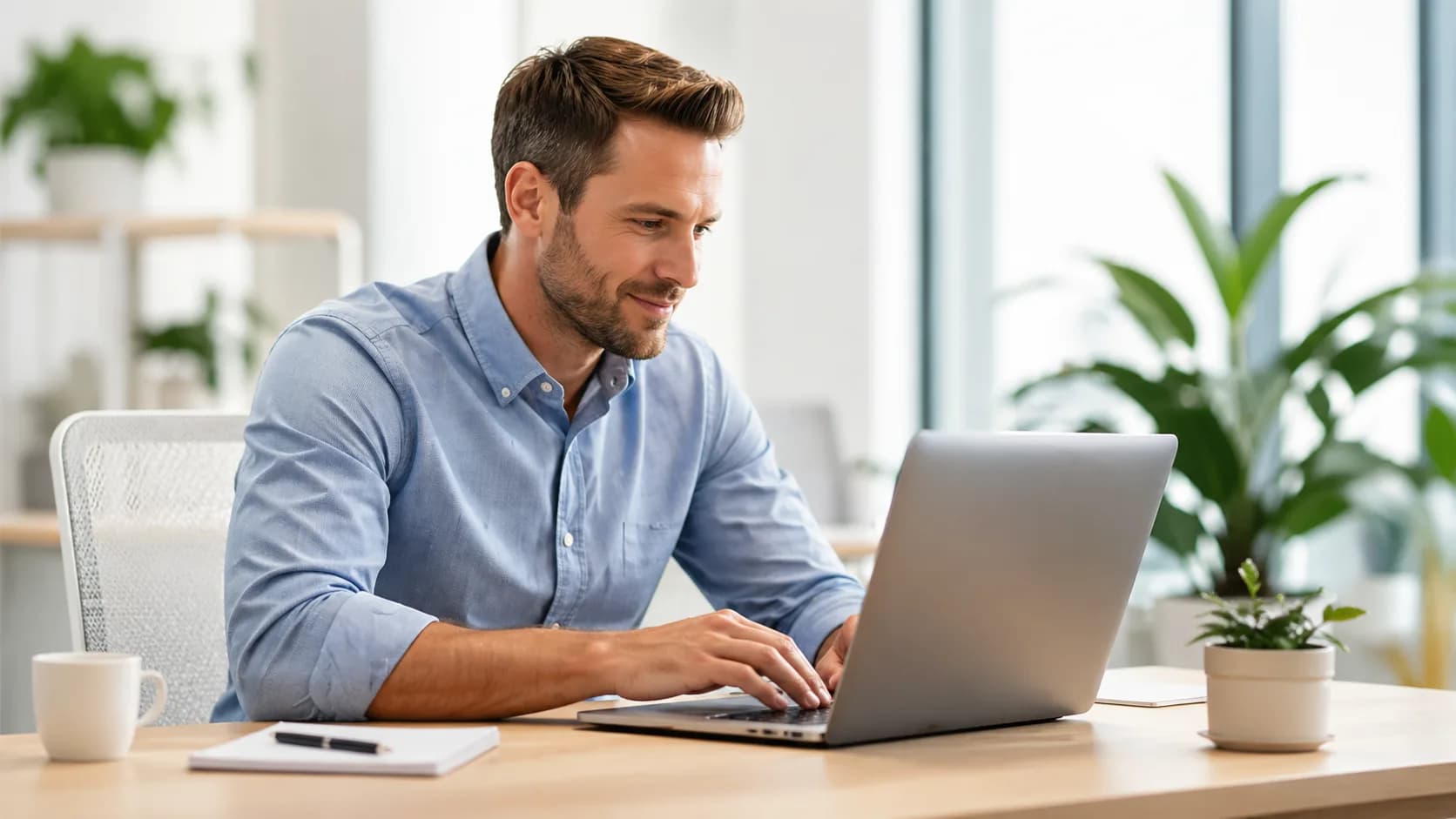 Profesional inmobiliario operando RSAgentic desde su portátil